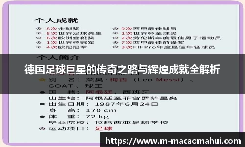 德国足球巨星的传奇之路与辉煌成就全解析